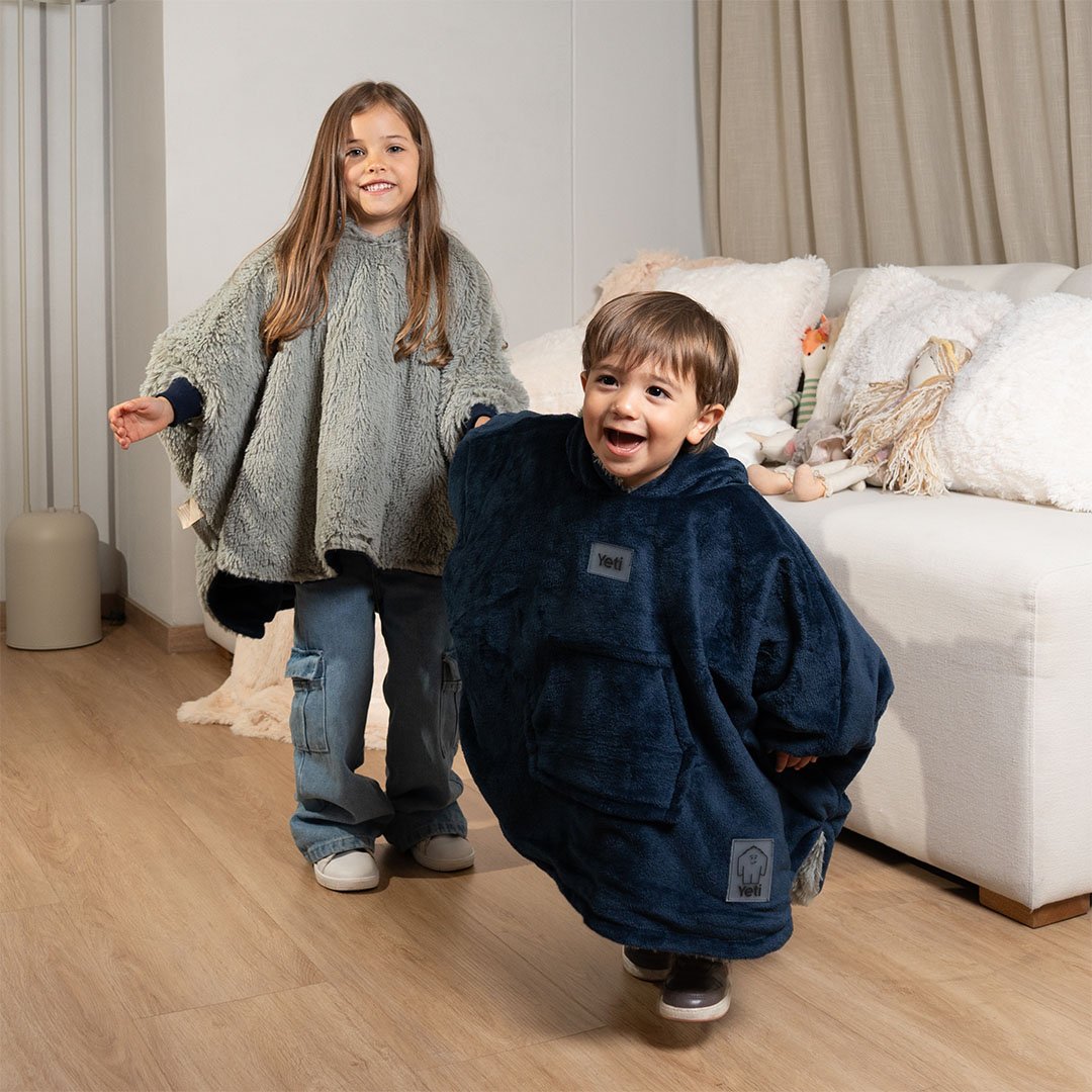 Saco gigante babies azul oscuro con gris claro (2 a 5 años)