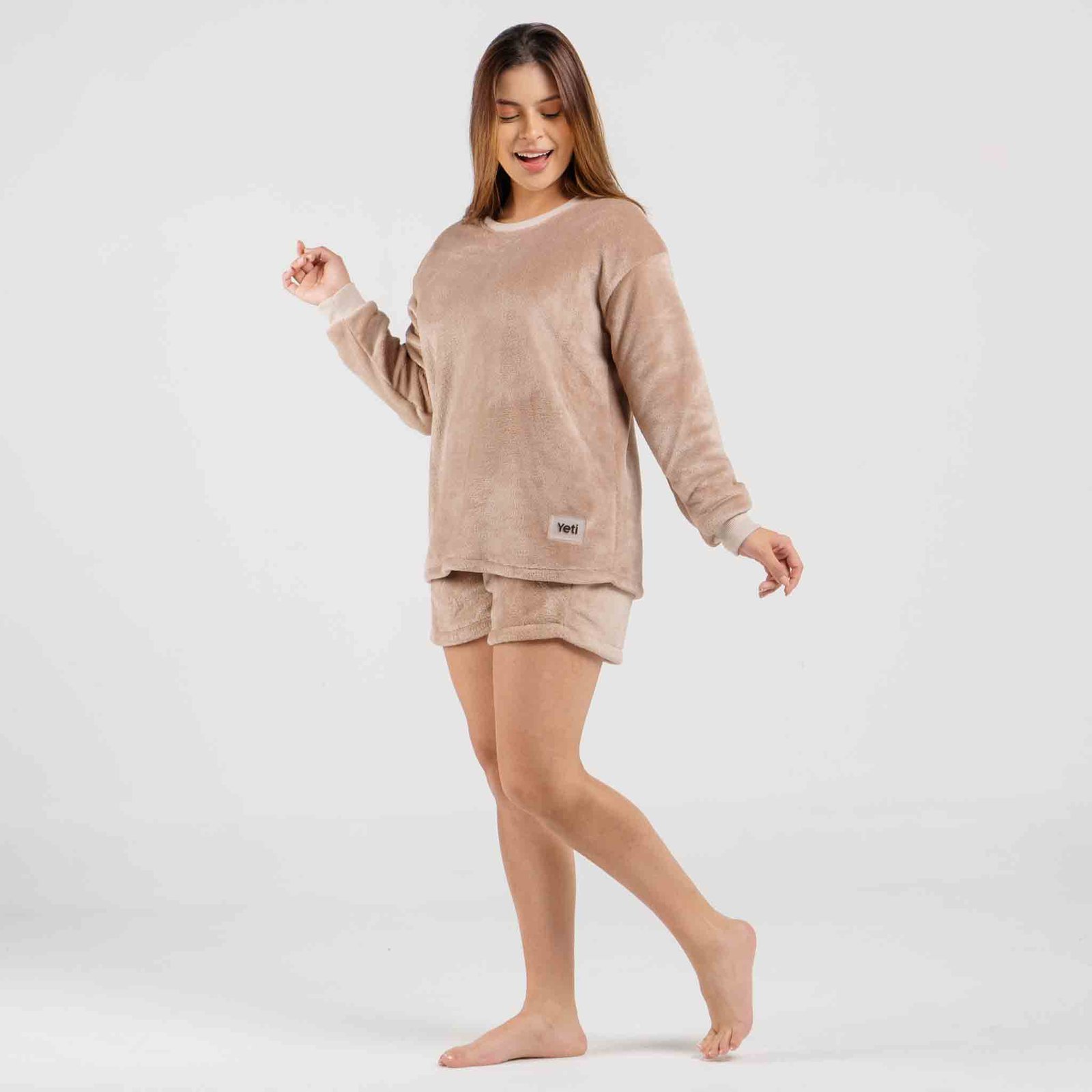 Pijama para mujeres térmica Conjunto nude corto - Yeti