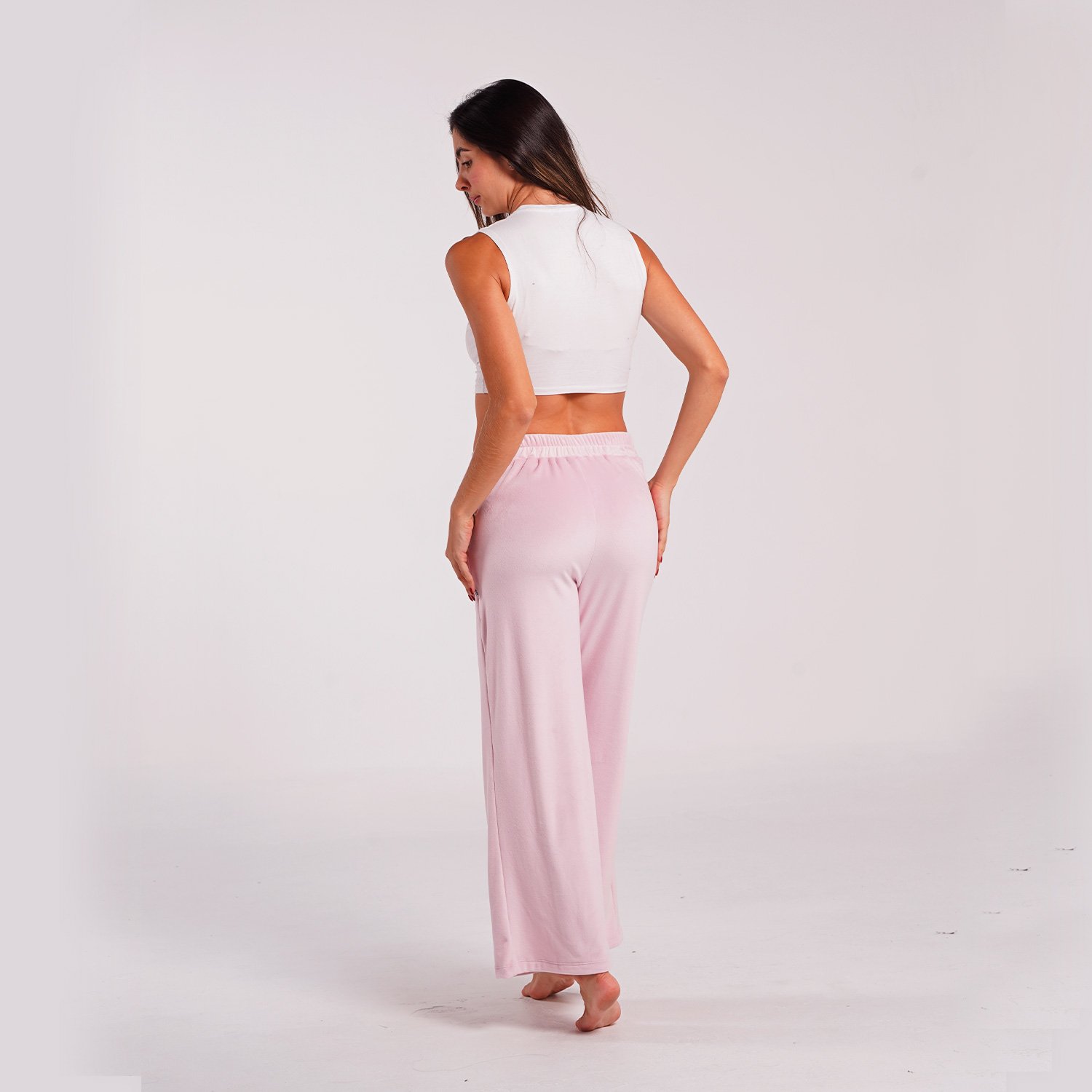 pantalon rosadode tela ancho outfit｜TikTok Search