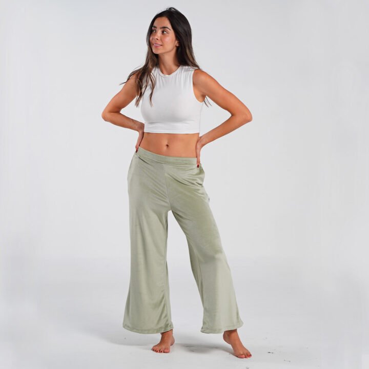 Pantalon ancho loungewear Pantalon ancho Vital verde pastel