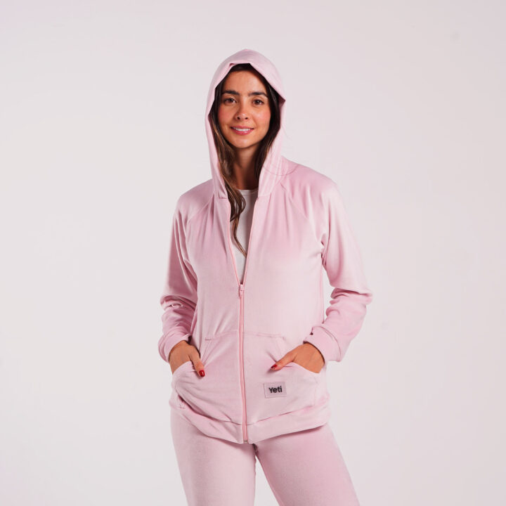 Saco con cierre rosa