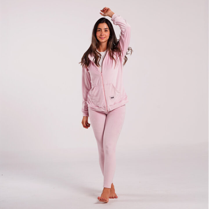 Saco con cierre rosa