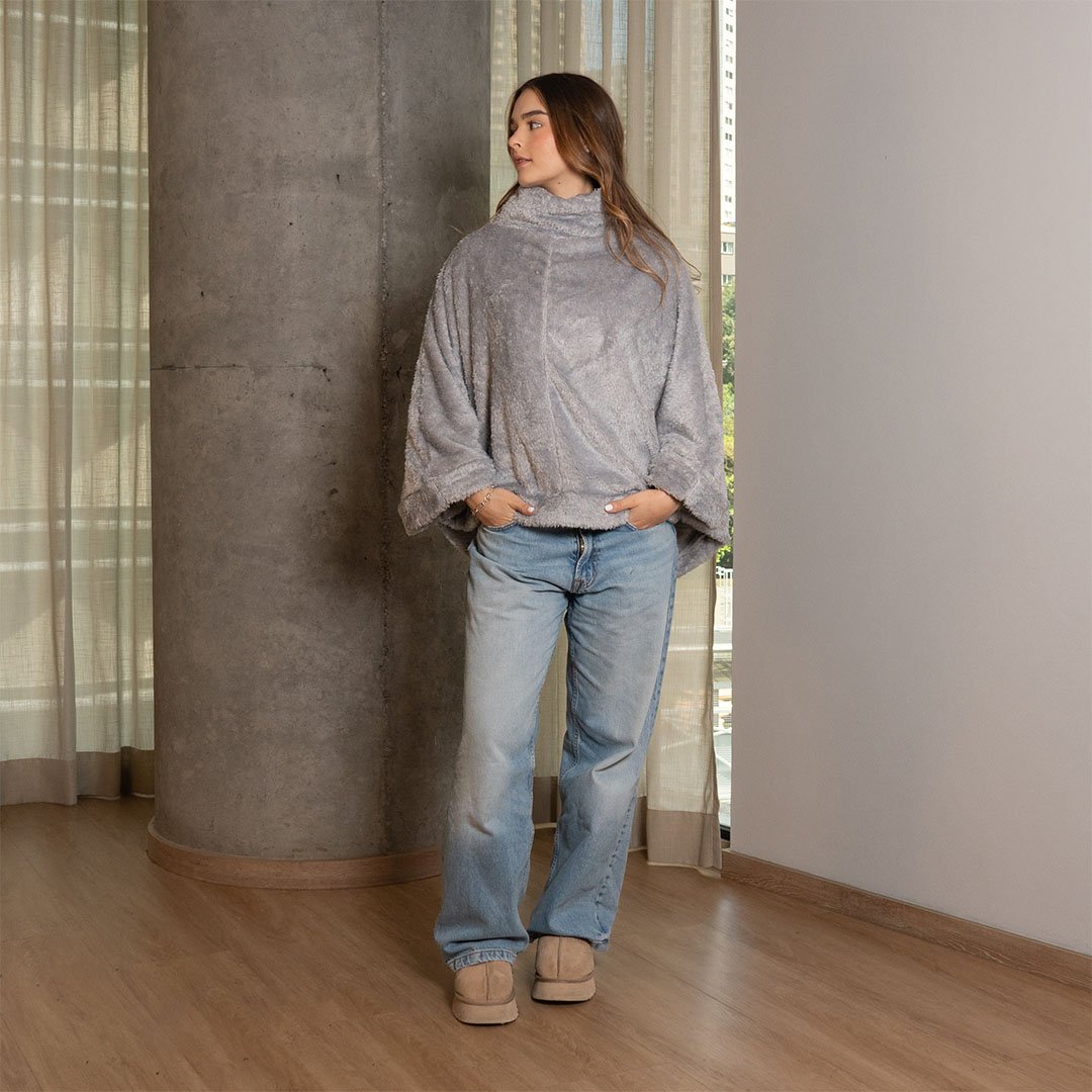 Poncho gris claro Atacama