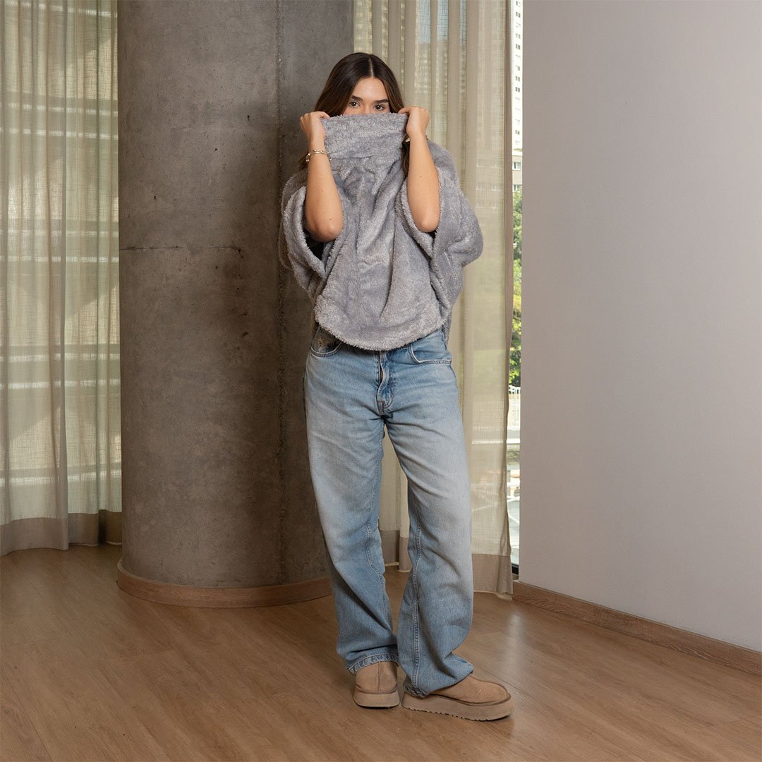 PONCHO YETI GRIS CLARO