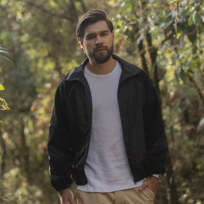 Chaqueta ochentera hombre negra