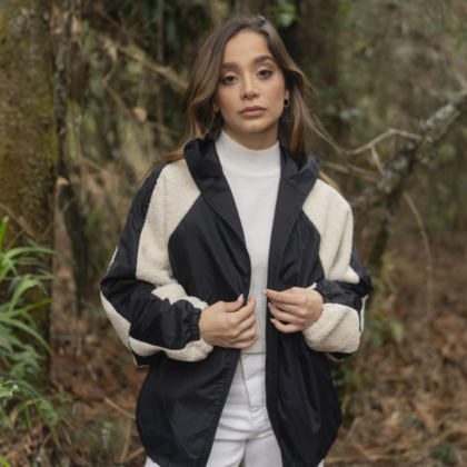 Chaqueta ochentera beige mujer