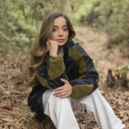 Chaqueta ochentera negra mujer