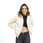 Chaqueta corta beige mujer