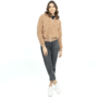 Chaqueta corta ocre mujer