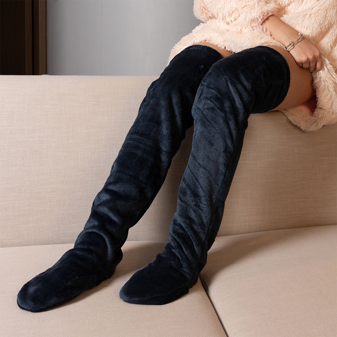 Medias calentadoras azul oscuro