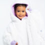 saco gigante yeti babies lila con blanco