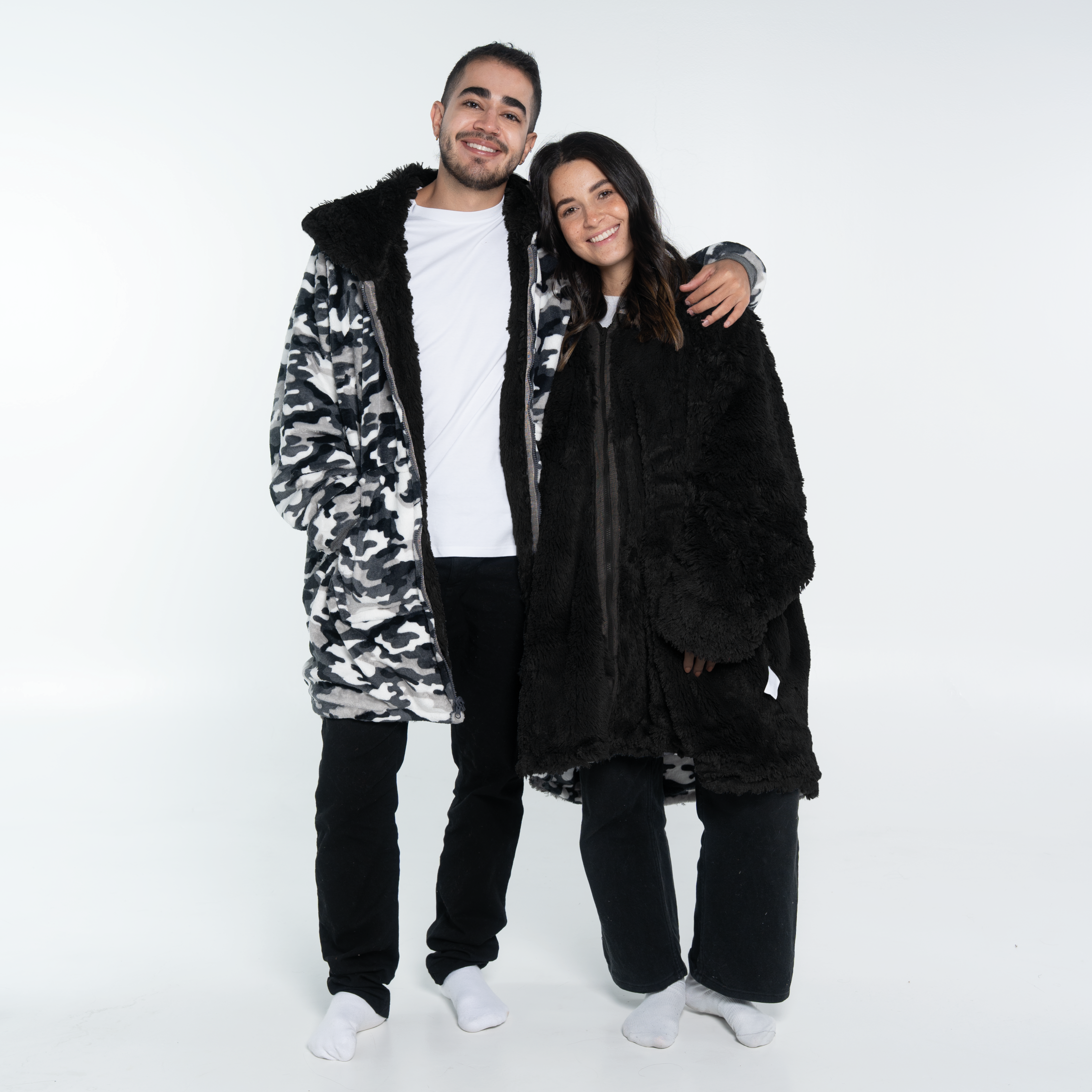 Saco gigante ZIP camuflado con negro