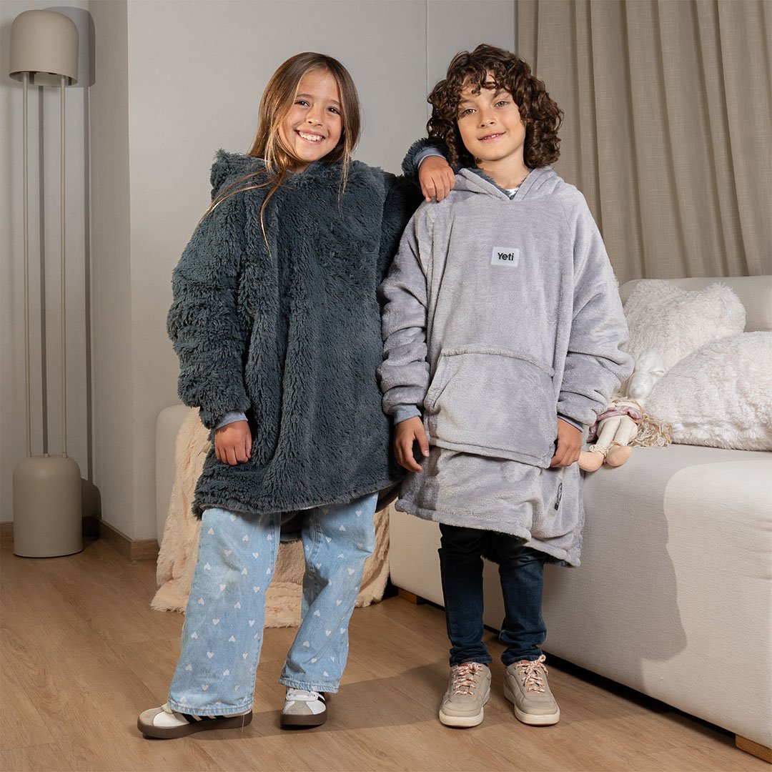 Saco gigante kids gris claro con gris oscuro (6 a 12 años)