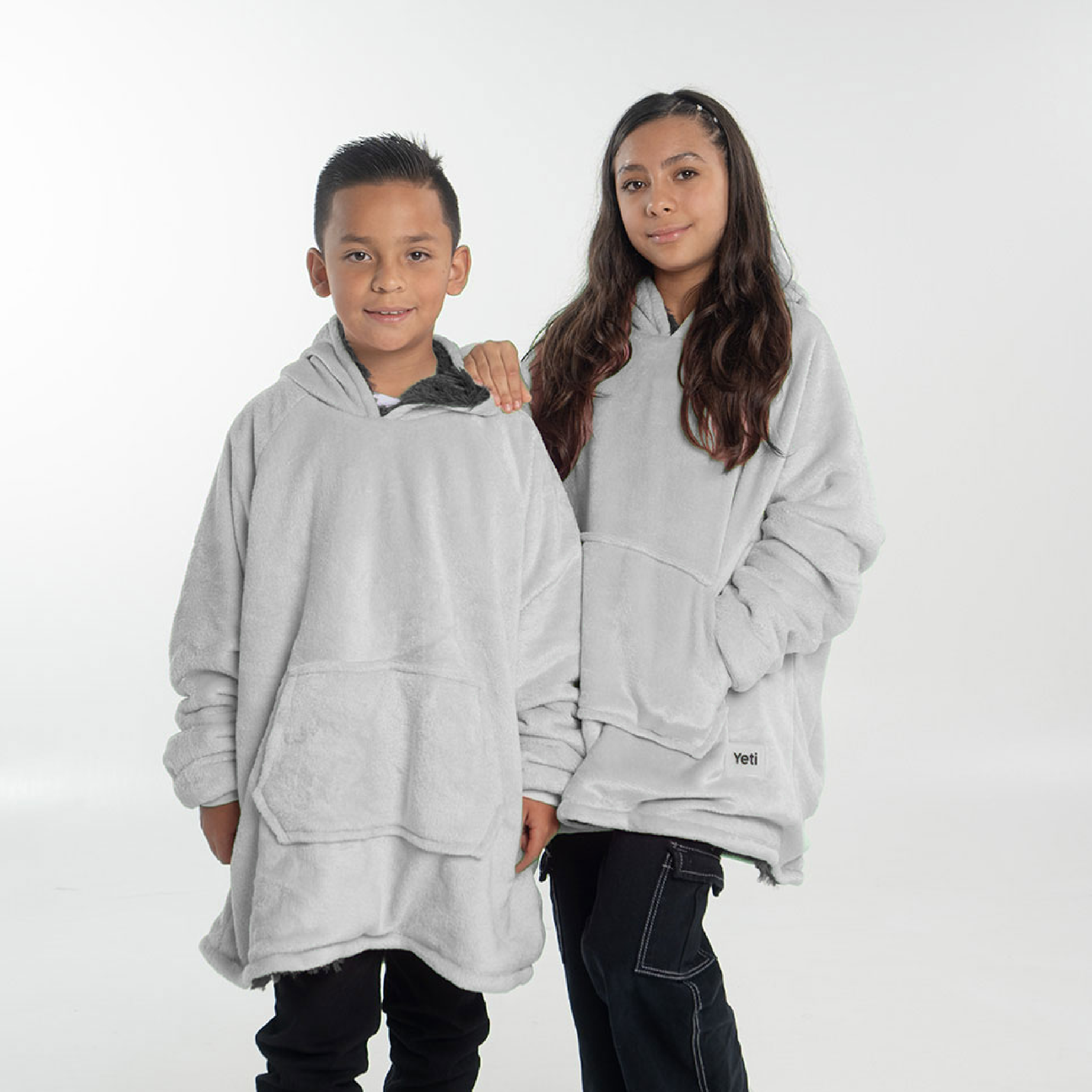 Saco gigante kids gris claro con gris oscuro (6 a 12 años)