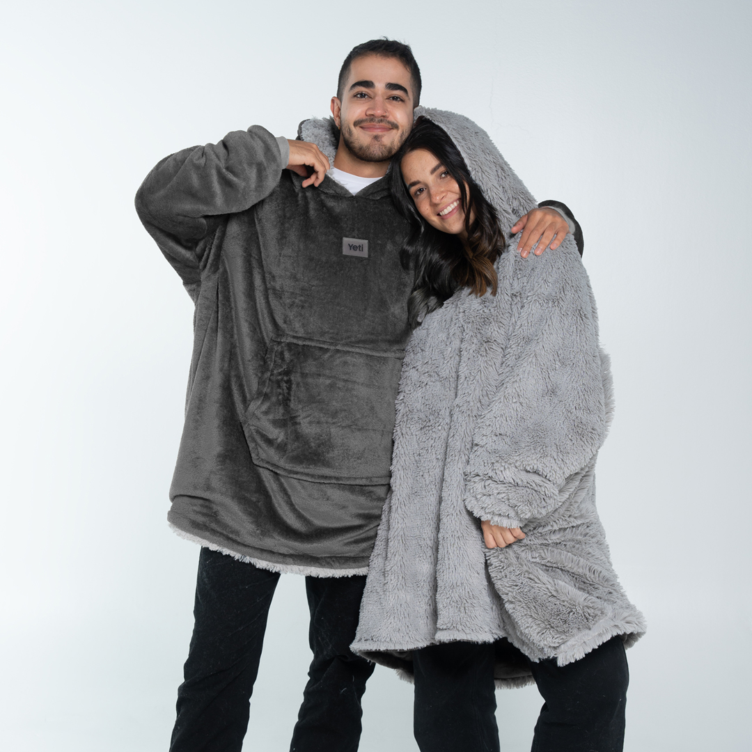 Saco gigante gris oscuro con gris claro