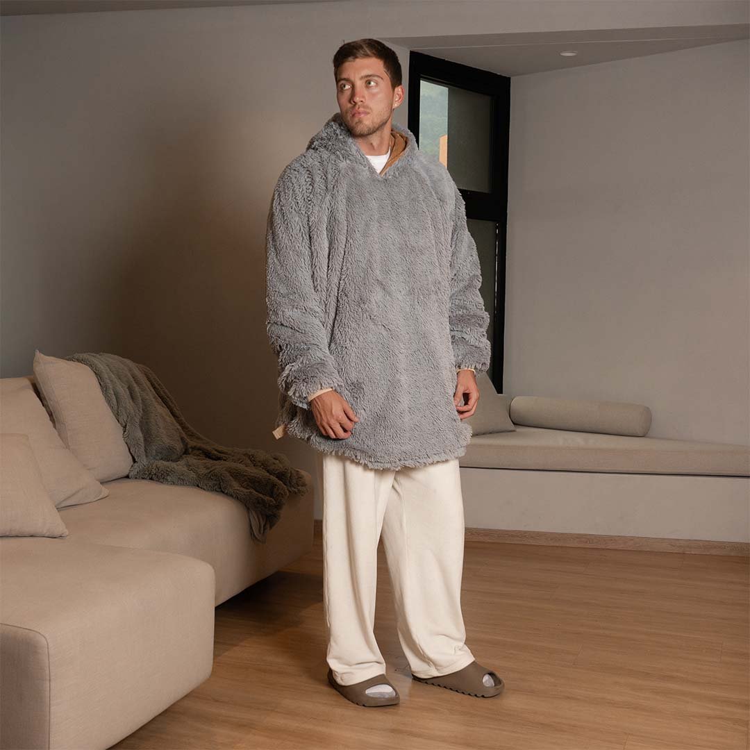 Saco Gigante Doble Faz Camel con Gris Claro