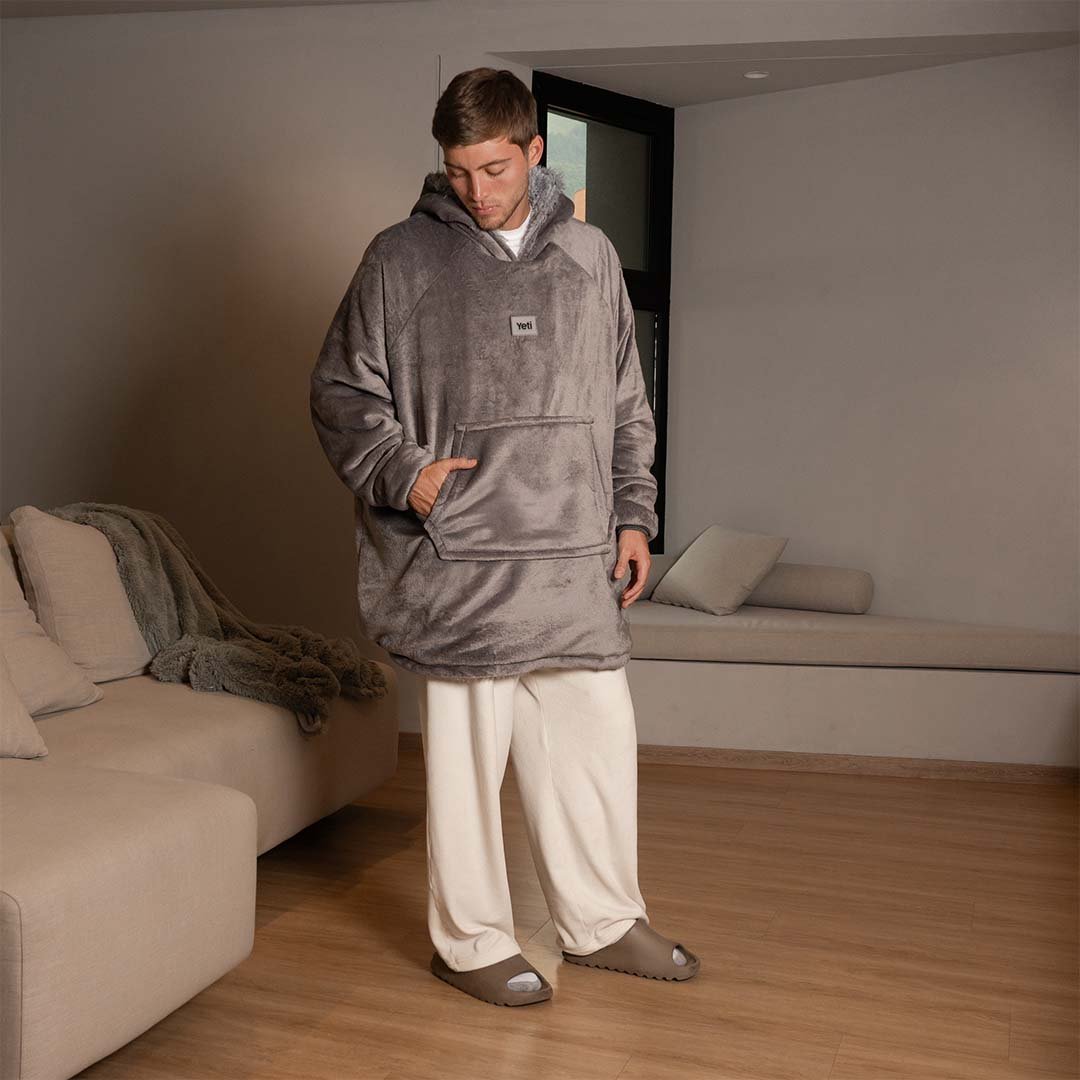 Saco Gigante Doble Faz Gris Oscuro con Gris Claro