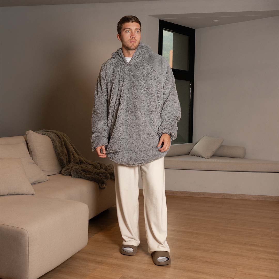 Saco Gigante Doble Faz Gris Oscuro con Gris Claro