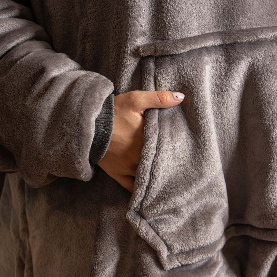 Saco Gigante Doble Faz Gris Oscuro con Gris Claro