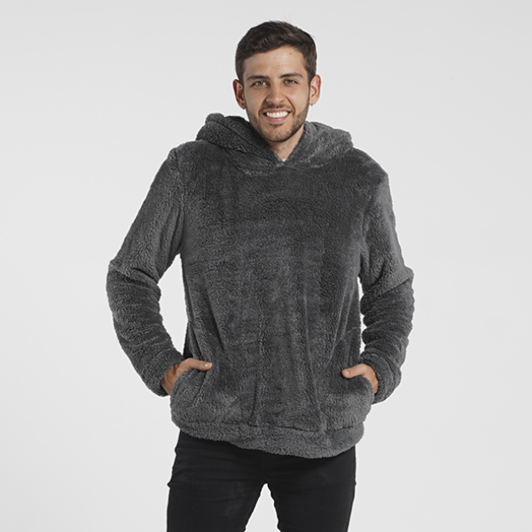 Hoodie gris oscuro hombre